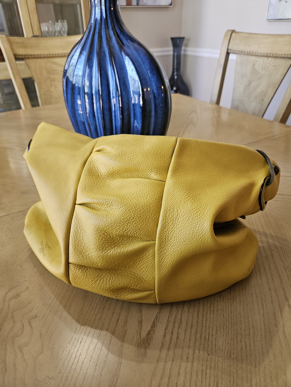 Yellow Leather Hobo Bag